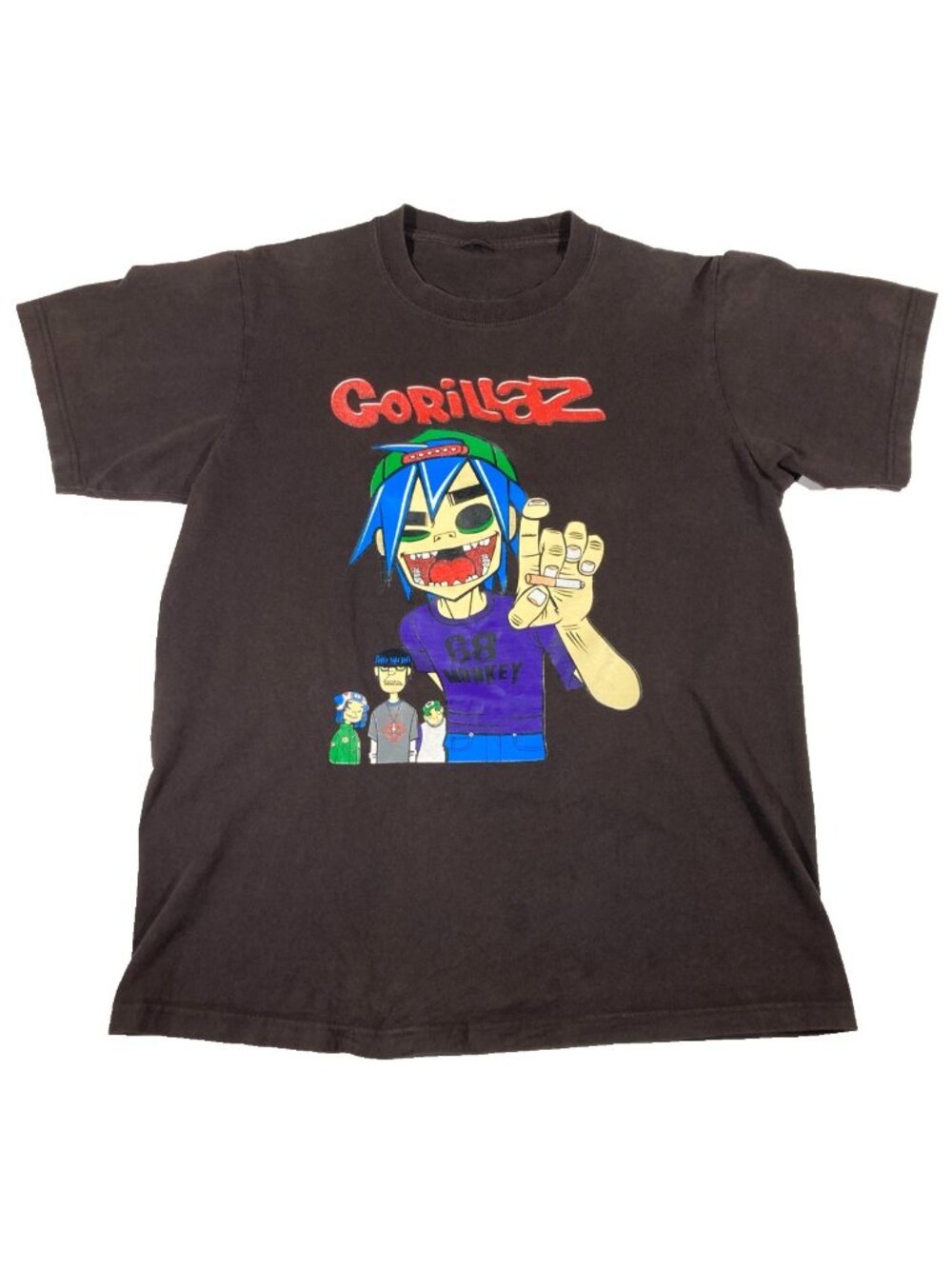 Gorillaz Plastic Beach 2-D Brown T-Shirt Medium Concert Murdoc Noodle Russel